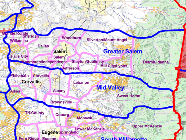 Map of the HRU: Greater Salem, Oregon