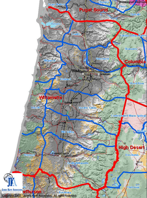 Map of the Willamette Social Resource Unit, Oregon