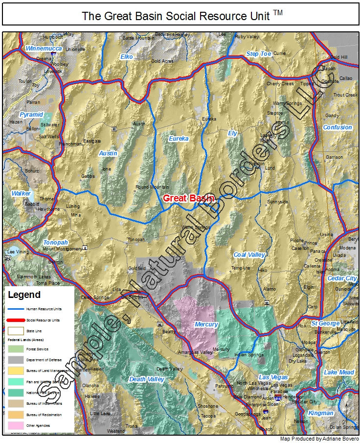 Great Basin Map Social Resource Units Of The Western Usa